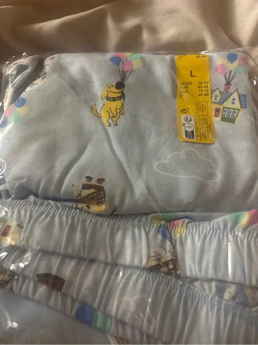 Disney Up' Tee & Short Pyjama Set – Light Blue with Character Print